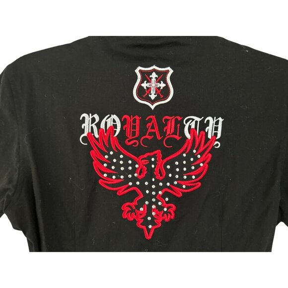 Raw Blue Womens Black Military-Inspired Shirt Dress With Red Embroidery Button F - Picture 3 of 9